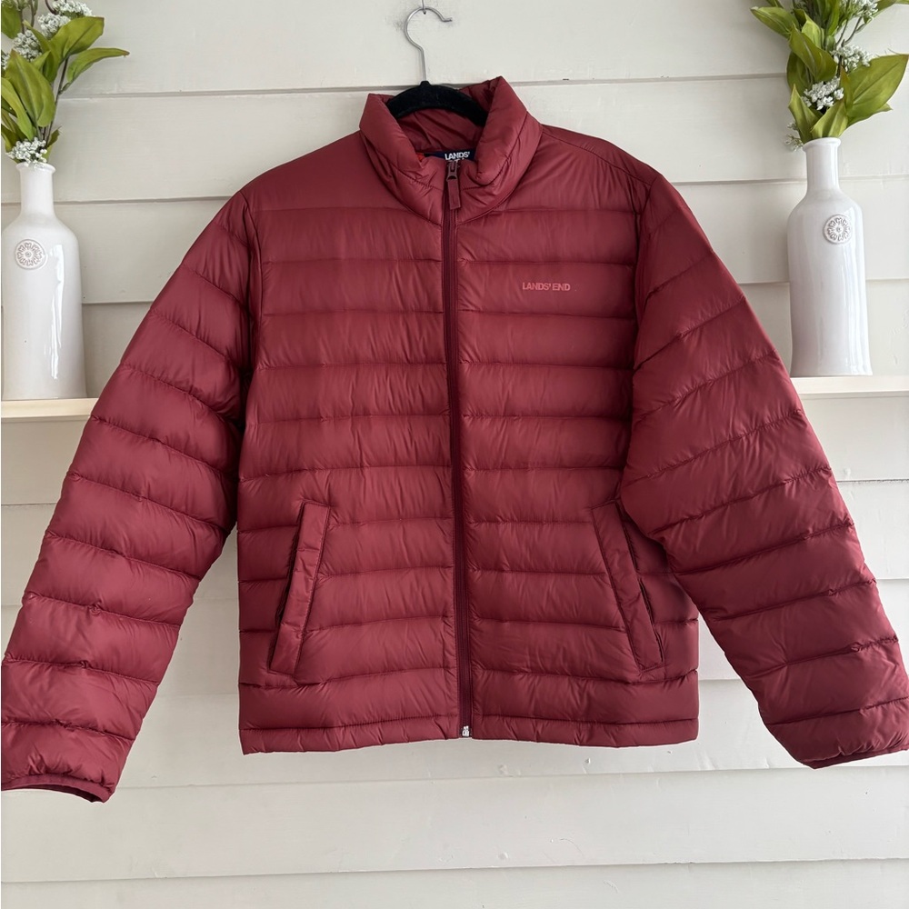 Lands End Down Full Zip Jacket Men’s Size Medium